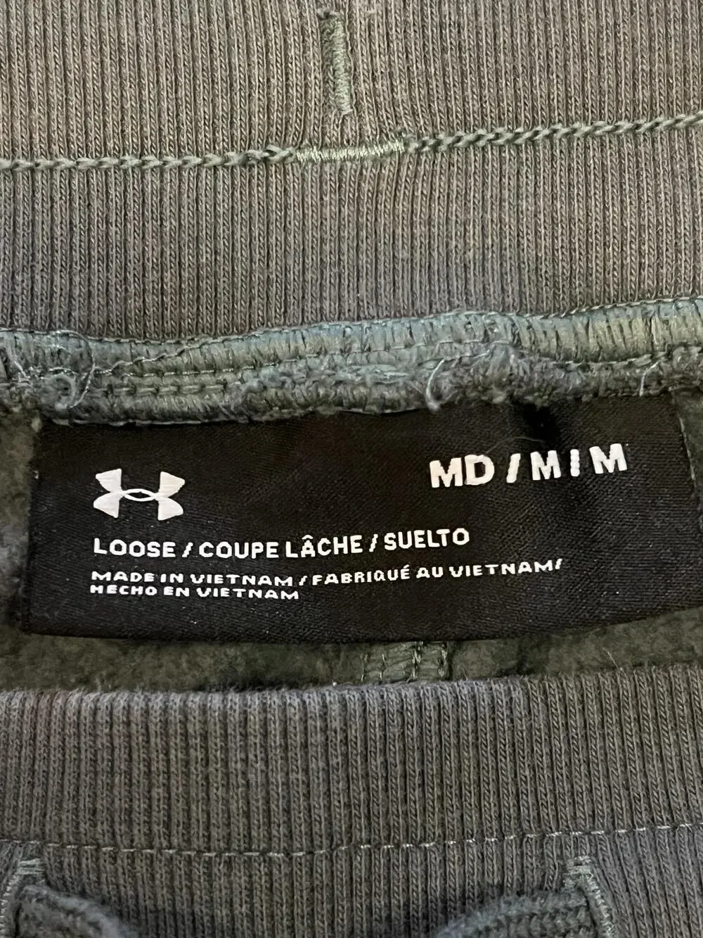 Under Armour Sweatpants Mens Medium Gray Fleece Jogger Pants Logo Athletic